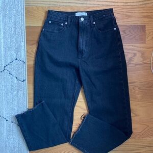 The ankle straight ultra high rise black jean